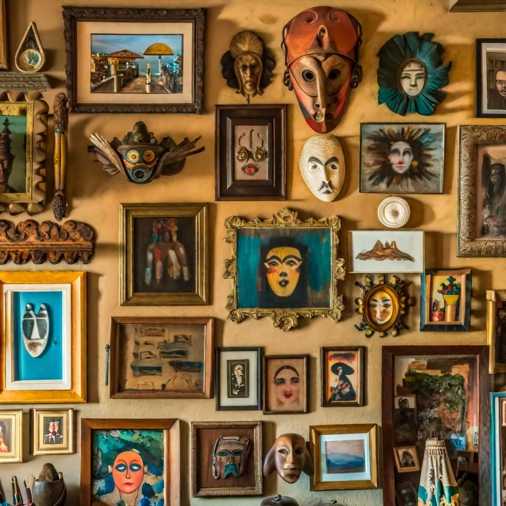 Gallery Wall Art - Wall with Objects, art and pictures