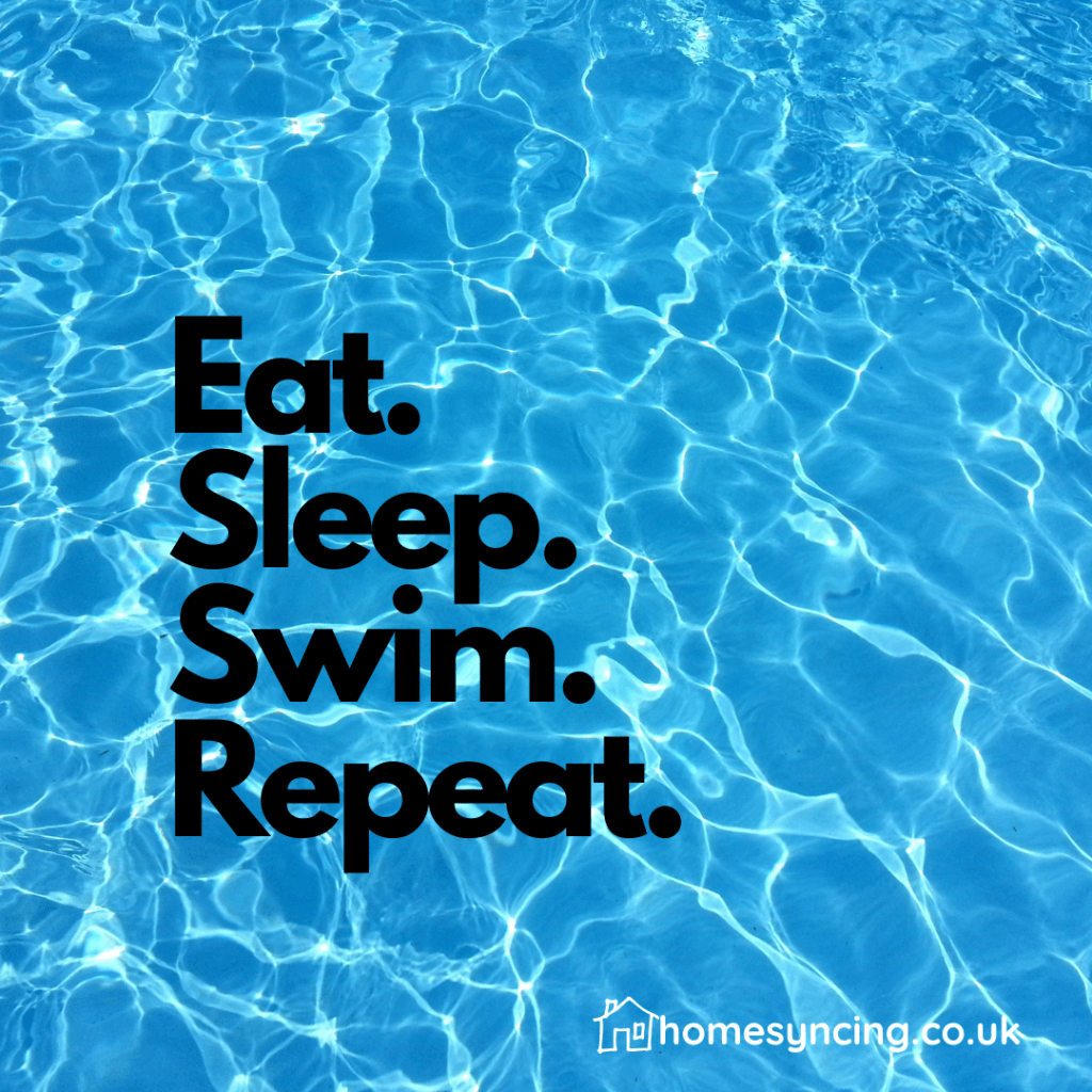 East. Sleep. Swim. Repeat.