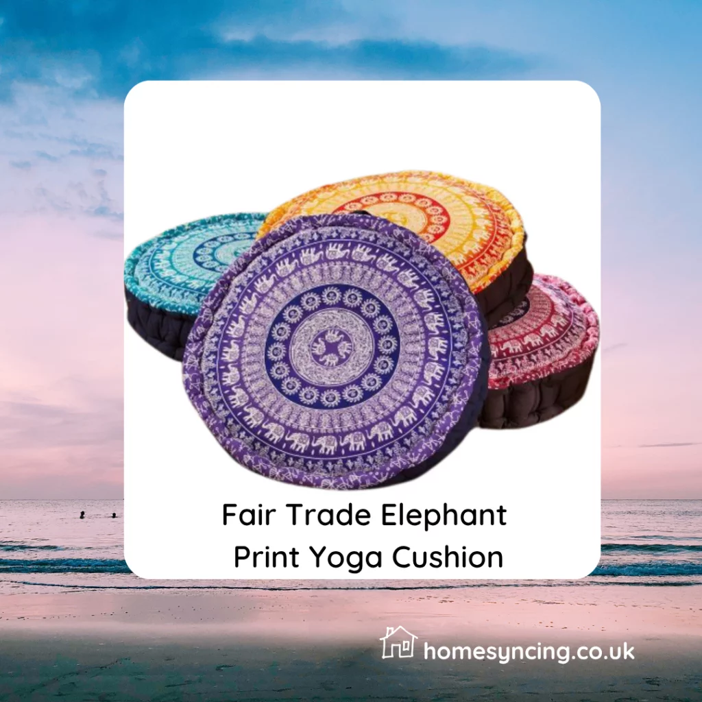 Fair Trade Elephant Print Yoga Cushion