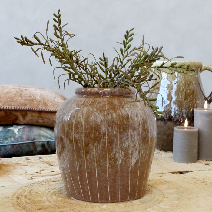 Mocca Grove Ribbed Vase
